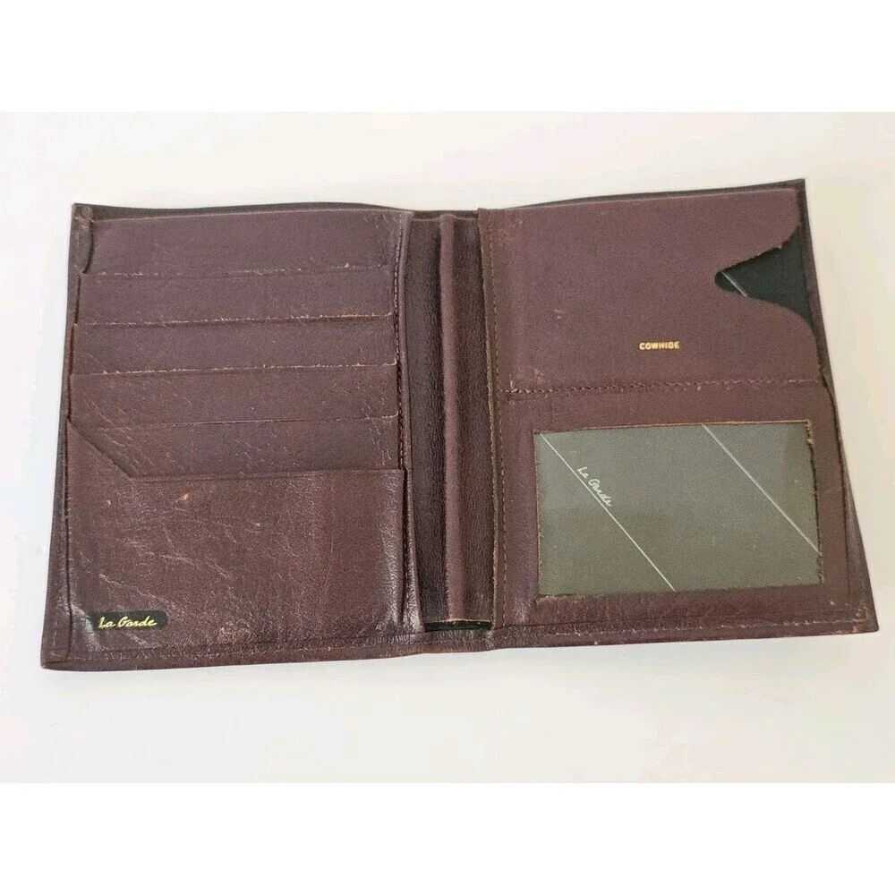 La Garde By Rofs Vintage Brown Leather Cowhide Wallet Bifold Card Holder